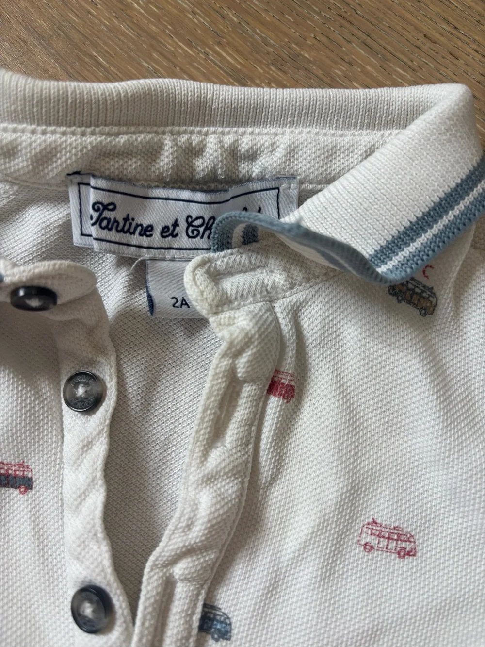 Tartine et Choxolat Polo Shirt with Car Print - White / Multi 2